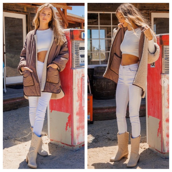 Cozy Comfy Reversible Long Sleeve Sherpa Jacket - Picture 4 of 6